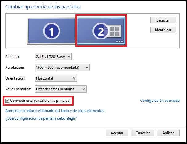 Convertir esta pantalla en principal