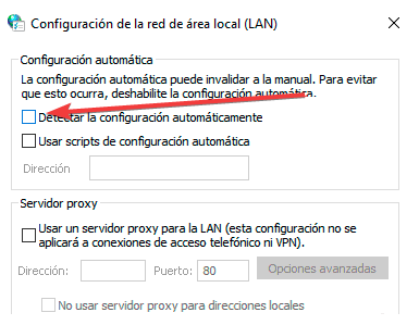 Detectar configuración automáticamente