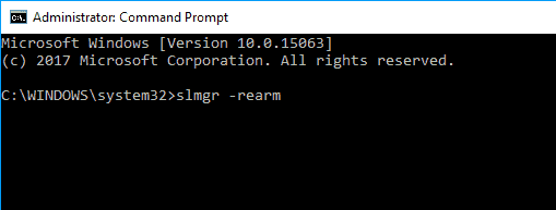slmgr –rearm CMD