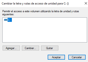 nueva letra de unidad windows 10