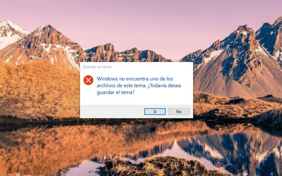 Solución Error Al Guardar Un Tema En Windows Windowsreport Vida Tecnológica Sin Errores 5742