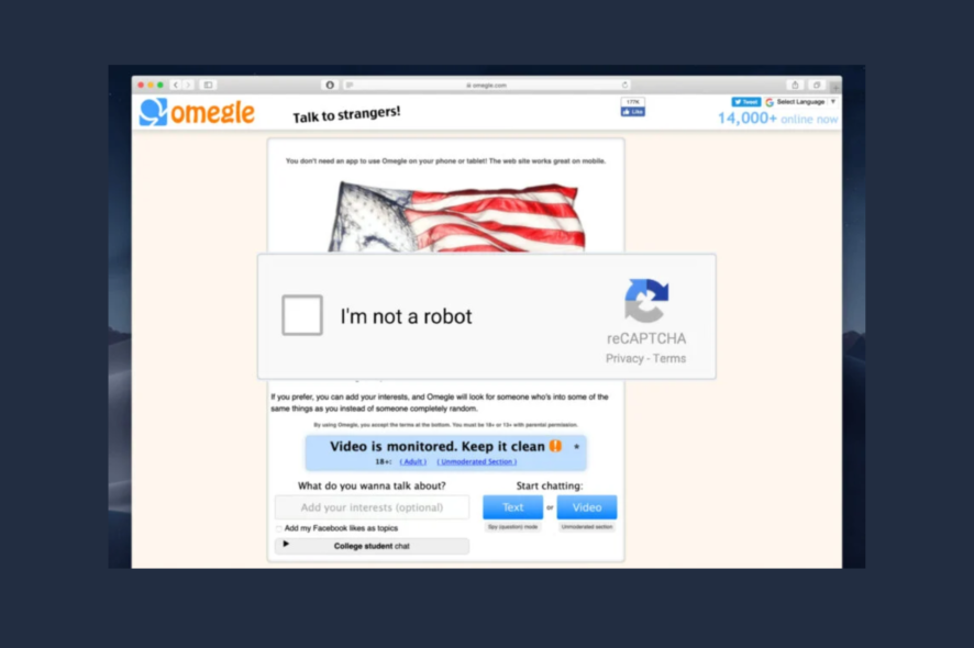 omegle siempre pide captcha