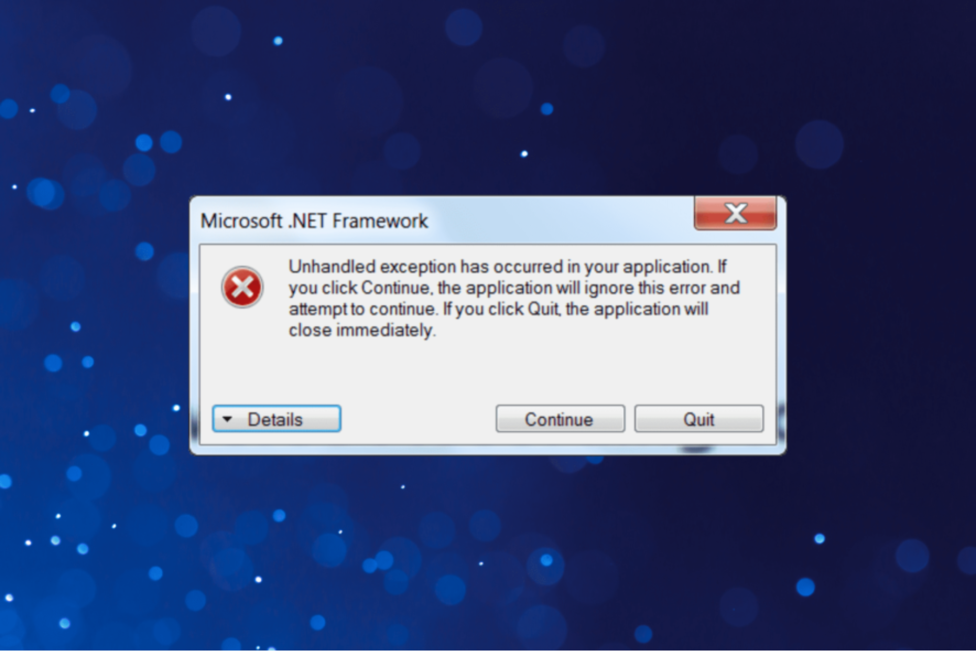 excepcion no controlada
